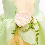 Kamames  Princess Diana Dress Halloween Cosplay Girl's Skirt Frog Princess Sleeveless Green Summer Dress