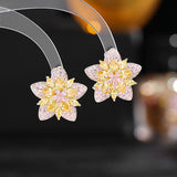 2025 retro celebrity elegant temperament flower stud earrings high-end earrings women's s925 silver needle zircon earrings wholesale