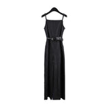 2025 THE MIND denim suspender jumpsuit women's 2025 summer new waist and thin with fanny pack jumpsuit 055AX