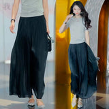 kamames Summer  New Fashion Wide-Leg Culottes Women's Design Korean Style Loose Slimming and All-Matching Casual Pants