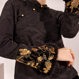 Autumn high-end new Chinese shirt  new national style embroidery cuffs gold splicing design top LZ808G