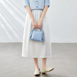 Cotton cocoon,  high-waisted skirt women's summer new breathable sweet loose word skirt medium and long skirt A-shaped skirt