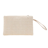 KAMAMES New Big Wallet Wheat Straw Braid Straw Bag Female Briefcase Hand-Woven Bag Mobile Coin Purse Clutch