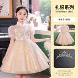 Kamames  Girl's Dress Light Luxury Minority Children's Birthday Princess Dress Flower Girl's Wedding Host Piano Playing Clothes