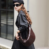 KAMAMES 2025 Croissant popular New Large Croissant Bag Leather Versatile Women's Bag Commuter Large Capacity Shoulder Crossbody Bag Dumpling Bag