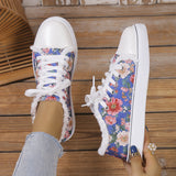 kamames HOTan and NEWn Foreign Trade Large Size Flat Bottom Graffiti Canvas Shoes Women's  New Ethnic Style Lazy Canvas Shoes Lightweight Sneakers