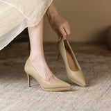 2025 8088-2 pointed high-heeled banquet shoes women's shoes Korean version temperament fine-heeled single shoes shallow mouth waterproof table etiquette shoes 8cm