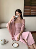 2025 Thirteen Lines  Summer New Korean Version Solid Color Knitted Cardigan Versatile Sunscreen Blouse 25216