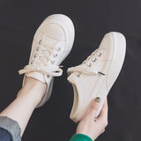 kamames New Canvas Shoes Women's Summer Thin Mesh Breathable Big Head Mesh Shoes Summer Thick Bottom Versatile Small White Sneaker