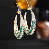 2025 S925 silver needle   style earrings Internet celebrity temperament light luxury earrings exaggerated atmosphere C-shaped large circle earrings