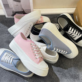 kamames Spring and Summer New Canvas Shoes Women's Cute Japanese Style Thick Sole Increased Ugly and Cute Big Head Shoes Tide Retro Easy Matching White Shoes