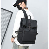 2025 Customized men's backpack Large capacity stylish and simple multi-functional roll-up backpack Business travel commuter backpack