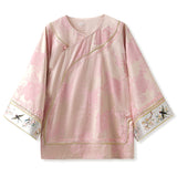 New national style new Chinese jacquard silk shirt loose high sense celebrity temperament thin top M5139