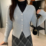 2025 popular autumn and winter new temperament versatile wool bottoming shirt long-sleeved knitted sweater women's top women's 25129