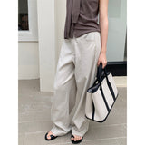2025 [Guangzhou Six Meters] Tencel Cotton Casual Pants Women's 2025 Thirteen Lines Summer New High Waist Skinny Long Pants T009