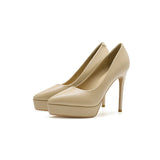 2025 1233B pointed thin heel high heels women's autumn 2025 new sexy waterproof table solid color super high heel single shoes women