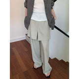 2025 THE MIND design fart curtain stacked casual pants women's 2025 spring and summer new Korean version wide-leg suit pants T231
