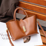 bag women's new first-layer vegetable tanned cowhide tote bag niche fashion commuter handbag women's messenger bag