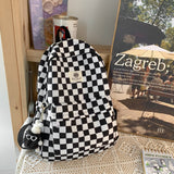 Backpack Women's New Korean-Style Fashion Chessboard Plaid College Students' Backpack Casual All-Match Junior and Middle School Students Schoolbag Wholesale