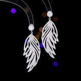 2025 high-end micro-inlaid zirconium hollow leaf feather earrings women's s925 silver needle niche design fashion earrings