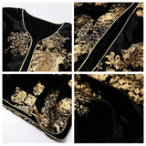 High-end new Chinese style luxurious high-end embroidery printing design jacket cape dress set M9005