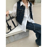 2025 THE MIND denim vest jacket + jeans two-piece set 2025 spring new product casual fashion suit female N02