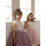 Kamames  Girl's Dress Princess Dress Studio Shooting Dress Birthday Dinner Flower Girl Sweet Wedding Dress Children's Performance Dress