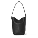 KAMAMES The Row Large-Capacity Bucket Bag Genuine Leather Lychee Pattern Tote Bag New Therow Shoulder Bag for Class Commuting