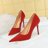 2025 3265-1 Korean version fashionable and simple pedicure, thin, super high heel, thin heel, shallow mouth, pointed high heels, women's shoes, single shoes
