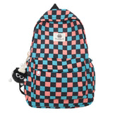 Backpack Women's New Korean-Style Fashion Chessboard Plaid College Students' Backpack Casual All-Match Junior and Middle School Students Schoolbag Wholesale