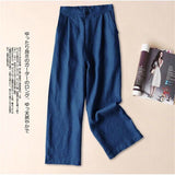 kamames New Wide-Leg Pants Female Summer New Cotton and Linen Ins Super Popular Pants Student Loose Linen Pants Casual Pants