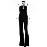 2025 ins hot-selling autumn and summer new jumpsuit women street shot sexy Internet celebrity backless chest neck straight pants