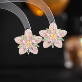 2025 retro celebrity elegant temperament flower stud earrings high-end earrings women's s925 silver needle zircon earrings wholesale