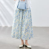 Cotton cocoon  summer new  temperament floral skirt