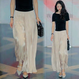 kamames Summer  New Fashion Wide-Leg Culottes Women's Design Korean Style Loose Slimming and All-Matching Casual Pants