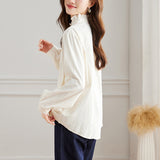 Factory direct sales  shirt women's long sleeves  spring clothes new thin design top temperament pure cotton shirt