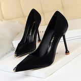 2025 1823-1  fashion banquet women's shoes, thin heels, high heels, satin, light mouth metal tip, sexy and thin single shoes