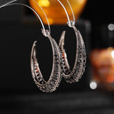 2025 S925 silver needle   style earrings Internet celebrity temperament light luxury earrings exaggerated atmosphere C-shaped large circle earrings