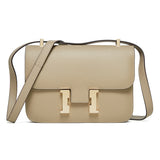 KAMAMES 2025 Large palm lizard pattern cowhide bag New trendy leather women's bag h buckle Kangkang bag Stewardess bag Crossbody small square bag