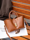 bag women's new first-layer vegetable tanned cowhide tote bag niche fashion commuter handbag women's messenger bag
