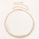 2025 3282  waistchains vary in size, pearl joined metal thin chain fringed pendulum chain waist chain body chain