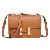 KAMAMES 2025 Large palm lizard pattern cowhide bag New trendy leather women's bag h buckle Kangkang bag Stewardess bag Crossbody small square bag