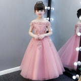 Kamames  Girls' Princess Dress Flower Girl Wedding Dress Children's Piano Performance Costume Catwalk Birthday Party Formal Dress Host Factory Wholesale