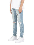 2025 Popularan Station INS Explosive Ripped Patch Pants 2025 Autumn and Winter Men's Ripped Slim Skinny Jeans Men