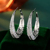 2025 S925 silver needle   style earrings Internet celebrity temperament light luxury earrings exaggerated atmosphere C-shaped large circle earrings