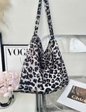 KAMAMES South Korea Dongdaemun Leopard Print Floral Canvas Bag Female Ins Xiaohongshu Same Style Printed Shoulder Bag Student Canvas Female