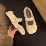 2025  Mao Mao shoes women wear Doudou shoes women's Birkenstocks new autumn and winter models with flat bottom velvet warm single shoes women
