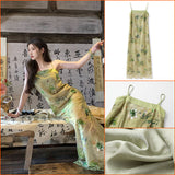 New Chinese style, beautiful bead embroidery printed suspender skirt, super good-looking temperament, slim-fitting hip-wrapped dress, summer M7084