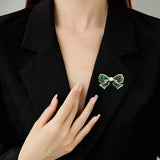 2025 High-end natural freshwater pearl corsage temperament luxury high-end zircon suit coat accessories bow brooch