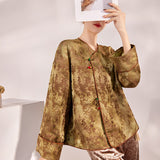 Autumn new Chinese high-end sense dignified atmosphere top national style new embroidered long-sleeved silk jacket women M9053